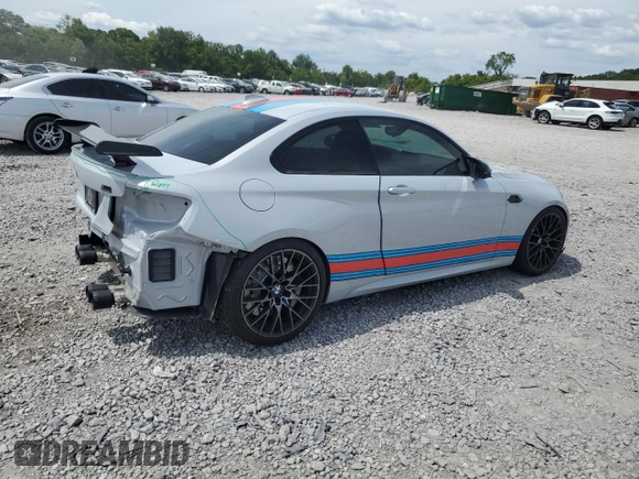 2019 BMW M2 Competition with VIN WBS2U7C58K7D11226, listed as a Copart auction lot 59397754 with 15,813 mi miles and Salvage Title. Bid and sale history available at carsss.com. Image 3.