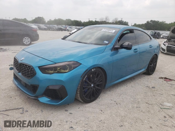 2020 BMW 2 Series M235i xDrive with VIN WBA13AL09L7F42707, listed as a Copart auction lot 51259043 with 43,945 mi miles. Bid and sale history available at carsss.com. Image 1.