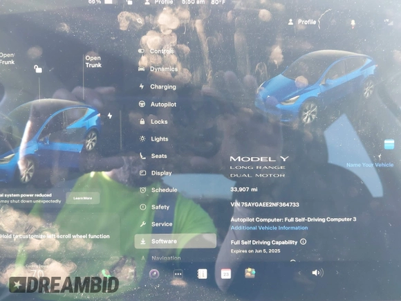 2022 Tesla Model Y Long Range z VIN 7SAYGAEE2NF364733, wystawiony jako IAAI lot #42290231 z przebiegiem 33 907 mil mil oraz . Historia ofert i sprzedaży dostępna na DreamBid. Obrazek 7.