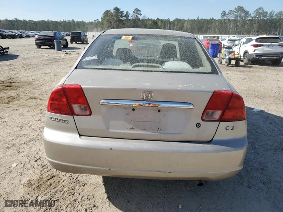 2002 Honda Civic LX with VIN 2HGES16592H539113, listed as a Copart auction lot 49825885 with 0 mi miles and Salvage Title. Bid and sale history available at carsss.com. Image 6.