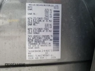 2022 Nissan Pathfinder Platinum with VIN 5N1DR3DH3NC244073, listed as a Copart auction lot 43459905 with 76,989 mi miles and Salvage title. Bid and sale history available at DreamBid. Image 15.