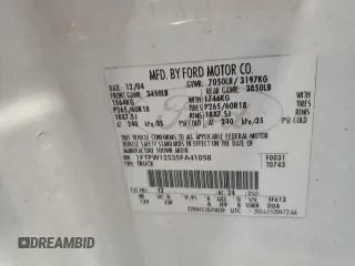 2005 Ford F-150 XLT с VIN 1FTPW12535FA41058, выставлен на аукционе Copart как лот 63579605 с пробегом 214 285 миль миль и Чистый • Clean title. История ставок и продаж доступна на DreamBid. Изображение 12.