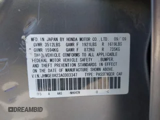 2010 Honda Fit with VIN JHMGE8H23AC003347, listed as a IAAI auction lot 41803751 with 1 mi miles. Bid and sale history available at carsss.com. Image 9.