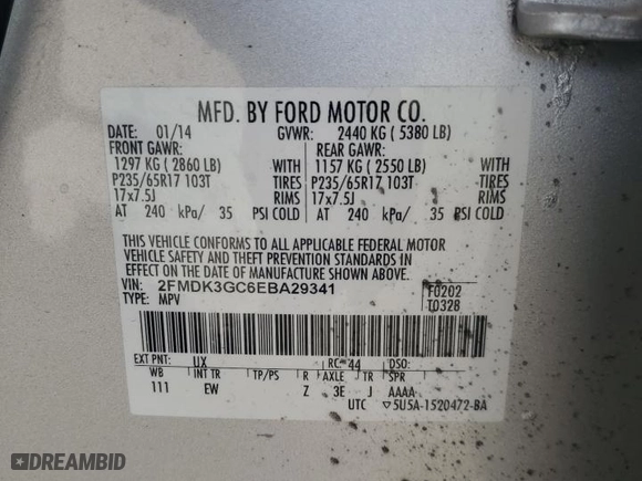 2014 Ford Edge SE with VIN 2FMDK3GC6EBA29341, listed as a Copart auction lot 49864945 with 173,813 mi miles and Salvage Title. Bid and sale history available at carsss.com. Image 13.