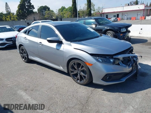 2019 Honda Civic Sedan Sport with VIN 2HGFC2F85KH515599, listed as a IAAI auction lot 41885201 with 76,653 mi miles. Bid and sale history available at carsss.com. Image 1.
