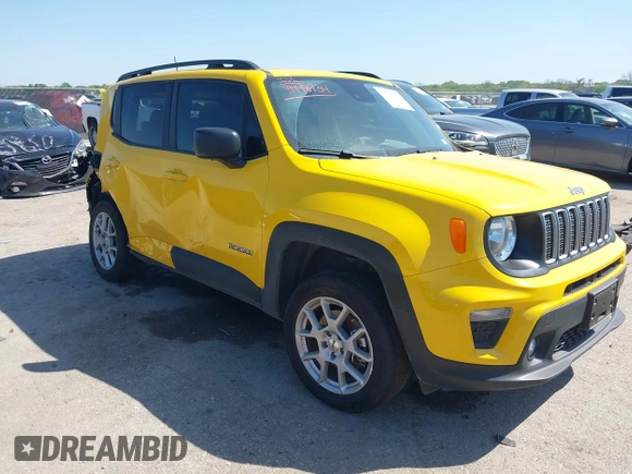 2023 Jeep Renegade Latitude with VIN ZACNJDB11PPP62206, listed as a IAAI auction lot 41998934 with 9,577 mi miles and . Bid and sale history available at carsss.com. Image 1.