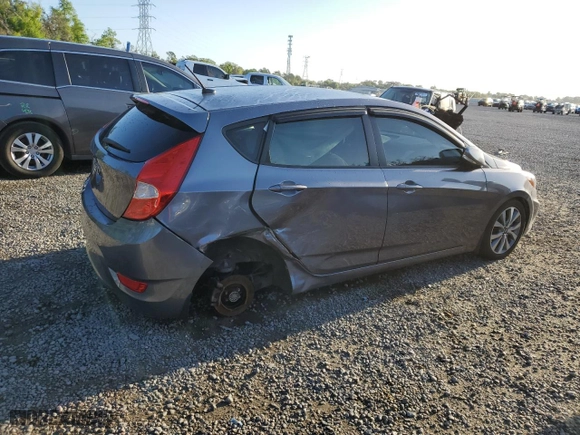 2016 Hyundai Accent Sport with VIN KMHCU5AE4GU272848, listed as a Copart auction lot 48657675 with 30,807 mi miles and Non Repairable. Bid and sale history available at carsss.com. Image 3.