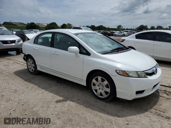 2011 Honda Civic LX with VIN 19XFA1F52BE009180, listed as a Copart auction lot 56288845 with 40,090 mi miles and Non Repairable. Bid and sale history available at DreamBid. Image 4.