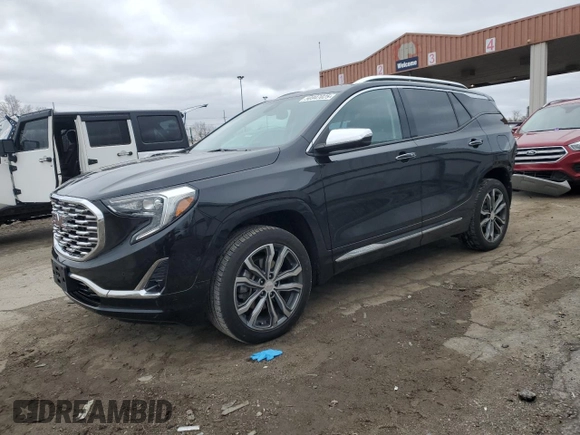2019 GMC Terrain Denali z VIN 3GKALXEX7KL192392, wystawiony jako Copart lot #50947025 z przebiegiem 53 110 mil mil oraz Szkoda całkowita • Salvage title. Historia ofert i sprzedaży dostępna na DreamBid. Obrazek 1.