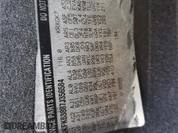 2007 GMC Yukon Denali z VIN 1GKFK63887J356584, wystawiony jako Copart lot #53118415 z przebiegiem 166 215 mil mil oraz Szkoda całkowita • Salvage title. Historia ofert i sprzedaży dostępna na DreamBid. Obrazek 13.