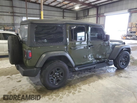 2023 Jeep Wrangler Sport S with VIN 1C4HJXDG3PW619523, listed as a Copart auction lot 45926725 with 50,789 mi miles and Salvage Title. Bid and sale history available at DreamBid. Image 3.