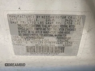 2016 Nissan Versa SV z VIN 3N1CN7AP6GL830257, wystawiony jako IAAI lot #41866021 z przebiegiem 129 051 mil mil oraz . Historia ofert i sprzedaży dostępna na DreamBid. Obrazek 9.