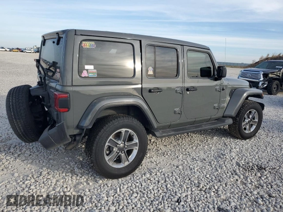 2020 Jeep Wrangler Unlimited Sahara Altitude with VIN 1C4HJXEG2LW206453, listed as a Copart auction lot 82303434 with 51,559 mi miles and Salvage title. Bid and sale history available at DreamBid. Image 3.
