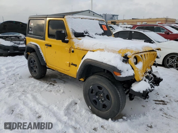 2021 Jeep Wrangler Sport S with VIN 1C4GJXAN5MW680091, listed as a Copart auction lot 87200454 with Not Provided miles and Salvage Title. Bid and sale history available at DreamBid. Image 4.
