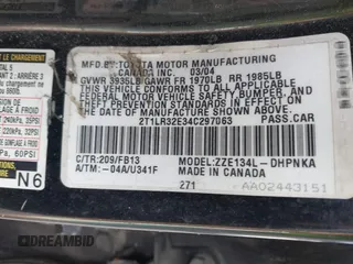 2004 Toyota Matrix Std z VIN 2T1LR32E34C297063, wystawiony jako IAAI lot #42161007 z przebiegiem 169 775 mil mil oraz . Historia ofert i sprzedaży dostępna na DreamBid. Obrazek 9.