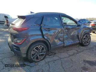 2023 Hyundai Kona N Line with VIN KM8K33A36PU995960, listed as a Copart auction lot 85613134 with 13,993 mi miles and Salvage Title. Bid and sale history available at carsss.com. Image 3.