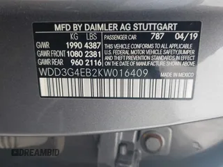 2019 Mercedes-Benz A 220 with VIN WDD3G4EB2KW016409, listed as a IAAI auction lot 42268156 with 110,425 mi miles and . Bid and sale history available at DreamBid. Image 9.