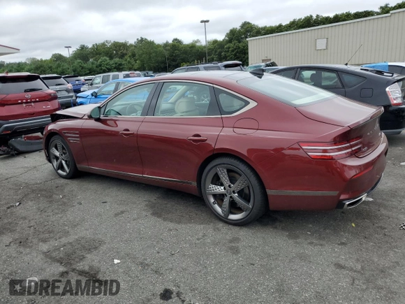 2023 Genesis G80 Sport with VIN KMTGB4SD1PU191609, listed as a Copart auction lot 66351654 with 19,622 mi miles and Salvage Title. Bid and sale history available at DreamBid. Image 2.