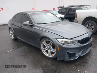 2018 BMW M3 with VIN WBS8M9C50J5J80290, listed as a IAAI auction lot 41621436 with 90,308 mi miles. Bid and sale history available at carsss.com. Image 1.