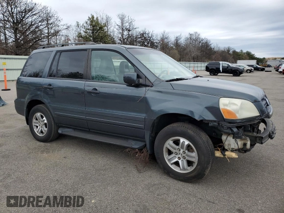 2005 Honda Pilot EX-L z VIN 2HKYF18735H551087, wystawiony jako Copart lot #53953665 z przebiegiem Nie podano mil oraz Szkoda całkowita • Salvage title. Historia ofert i sprzedaży dostępna na DreamBid. Obrazek 4.