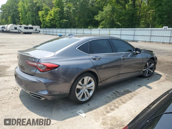2021 Acura TLX Advance with VIN 19UUB5F64MA011850, listed as a Copart auction lot 59202205 with Not provided miles and Salvage title. Bid and sale history available at DreamBid. Image 3.