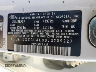 2018 Kia Optima EX with VIN 5XXGU4L38JG209227, listed as a Copart auction lot 45322775 with 88,547 mi miles and Salvage Title. Bid and sale history available at carsss.com. Image 12.