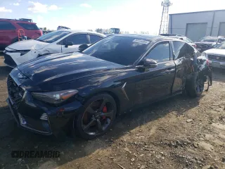 2020 Genesis G70 3.3T with VIN KMTG34LE4LU049690, listed as a Copart auction lot 86505084 with 32,003 mi miles and Salvage Title. Bid and sale history available at carsss.com. Image 1.