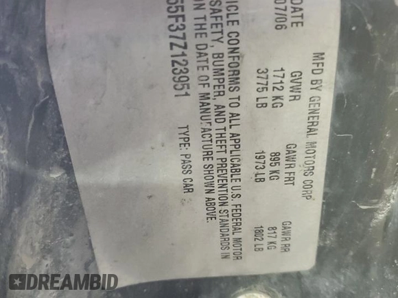 2007 Saturn ION ION 2 z VIN 1G8AJ55F37Z123951, wystawiony jako Copart lot #51064335 z przebiegiem 167 474 mil mil oraz Szkody całkowita. Historia ofert i sprzedaży dostępna na DreamBid. Obrazek 12.