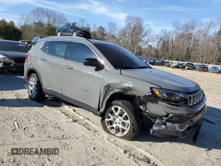 2024 Jeep Compass Latitude Lux with VIN 3C4NJDFN8RT599968, listed as a Copart auction lot 47400875 with 13,593 mi miles and Salvage title. Bid and sale history available at DreamBid. Image 4.