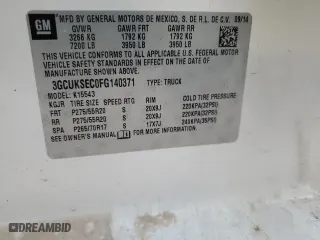 2015 Chevrolet Silverado 1500 LTZ with VIN 3GCUKSEC0FG140371, listed as a Copart auction lot 47808155 with 290,335 mi miles and Salvage Title. Bid and sale history available at carsss.com. Image 14.