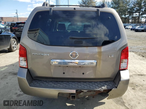2008 Nissan Pathfinder LE with VIN 5N1BR18B08C619357, listed as a Copart auction lot 45152395 with 266,201 mi miles and Salvage Title. Bid and sale history available at carsss.com. Image 6.