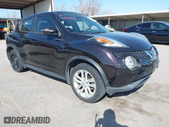 2015 Nissan Juke S with VIN JN8AF5MV1FT554780, listed as a IAAI auction lot 41853667 with 101,730 mi miles and . Bid and sale history available at carsss.com. Image 1.
