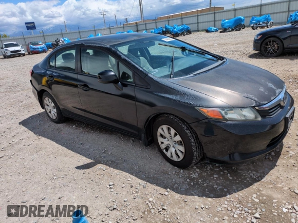 2012 Honda Civic LX with VIN 2HGFB2F56CH610716, listed as a Copart auction lot 54409635 with 222,665 mi miles and Salvage Title. Bid and sale history available at DreamBid. Image 4.