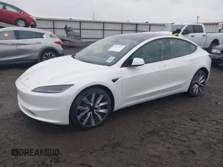 2025 Tesla Model 3 Long Range with VIN 5YJ3E1EB9SF890212, listed as a IAAI auction lot 41671411 with 3 mi miles and . Bid and sale history available at DreamBid. Image 2.