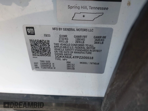 2023 GMC Acadia SLT z VIN 1GKKNUL47PZ205518, wystawiony jako IAAI lot #41322266 z przebiegiem 27 712 mil mil oraz . Historia ofert i sprzedaży dostępna na DreamBid. Obrazek 9.