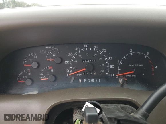 2000 Ford F-350 XL with VIN 1FTSW31FXYEA87819, listed as a Copart auction lot 49783485 with 244,751 mi miles and Salvage Title. Bid and sale history available at DreamBid. Image 9.
