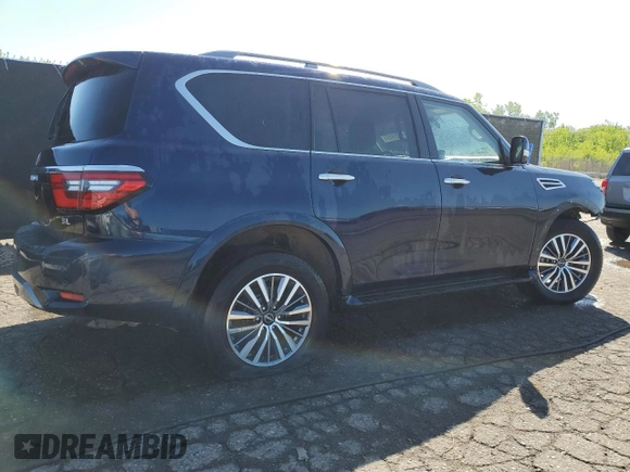 2023 Nissan Armada SL z VIN JN8AY2BD6P9693059, wystawiony jako Copart lot #57440335 z przebiegiem 60 956 mil mil oraz Czysty tytuł • Clean title. Historia ofert i sprzedaży dostępna na DreamBid. Obrazek 3.