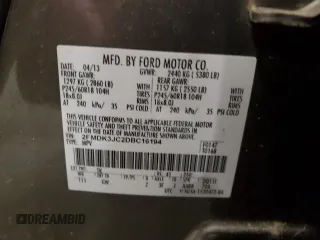 2013 Ford Edge SEL with VIN 2FMDK3JC2DBC16194, listed as a Copart auction lot 51583605 with 186,047 mi miles and Clean Title. Bid and sale history available at carsss.com. Image 12.