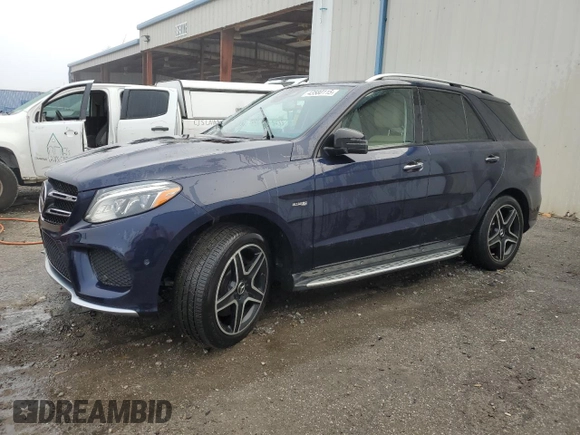 2018 Mercedes-Benz GLE 43 AMG with VIN 4JGDA6EB4JB028137, listed as a Copart auction lot 43580115 with 58,724 mi miles and Salvage Title. Bid and sale history available at DreamBid. Image 1.