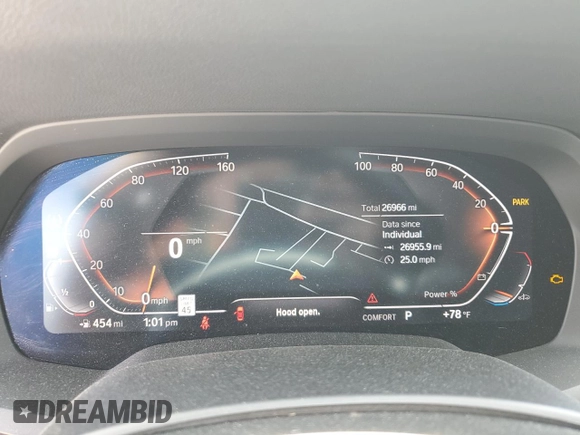 2021 BMW X5 xDrive40i z VIN 5UXCR6C07M9H21128, wystawiony jako Copart lot #54084915 z przebiegiem 26 966 mil mil oraz Szkody całkowita. Historia ofert i sprzedaży dostępna na DreamBid. Obrazek 9.