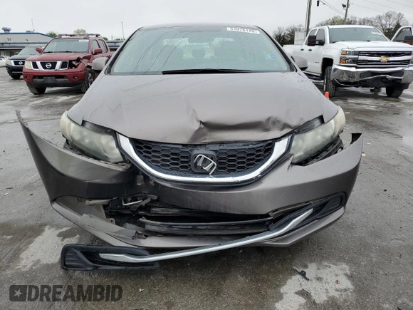 2013 Honda Civic LX with VIN 19XFB2F52DE040631, listed as a Copart auction lot 51076145 with 135,840 mi miles and Salvage Title. Bid and sale history available at DreamBid. Image 5.