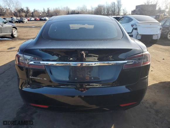 2016 Tesla Model S 90D with VIN 5YJSA1E27GF160782, listed as a Copart auction lot 46520325 with 91,177 mi miles and Salvage Title. Bid and sale history available at carsss.com. Image 6.