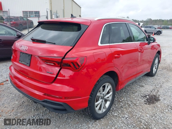 2023 Audi Q3 S line Premium with VIN WA1DECF3XP1068746, listed as a IAAI auction lot 41807775 with 38,993 mi miles and . Bid and sale history available at DreamBid. Image 4.