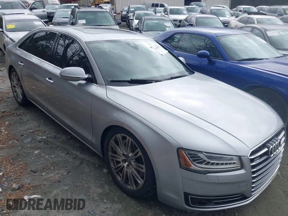 2015 Audi A8 L 4.0T with VIN WAU32AFD7FN021203, listed as a IAAI auction lot 41736045 with 135,471 mi miles. Bid and sale history available at carsss.com. Image 1.