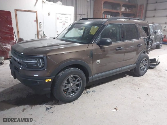 2022 Ford Bronco Sport Big Bend with VIN 3FMCR9B68NRE36560, listed as a IAAI auction lot 41811172 with 23,351 mi miles. Bid and sale history available at carsss.com. Image 2.