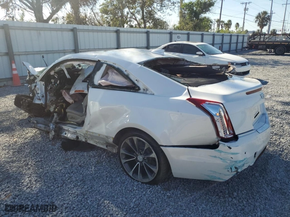 2017 Cadillac ATS Coupe Luxury RWD with VIN 1G6AB1RX8H0195588, listed as a Copart auction lot 83440744 with 0 mi miles and Salvage Title. Bid and sale history available at carsss.com. Image 2.