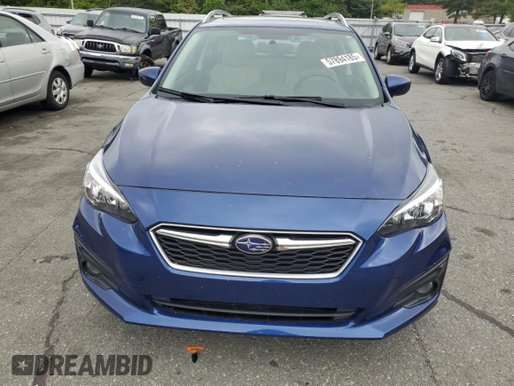 2018 Subaru Impreza Premium with VIN 4S3GTAD66J3722745, listed as a Copart auction lot 57894185 with 63,571 mi miles and Salvage title. Bid and sale history available at DreamBid. Image 5.