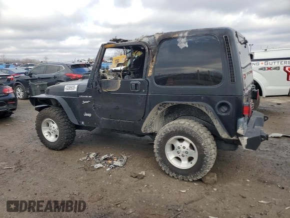 2002 Jeep Wrangler Sport with VIN 1J4FA49S22P751916, listed as a Copart auction lot 43386935 with 0 mi miles and Non Repairable. Bid and sale history available at carsss.com. Image 2.