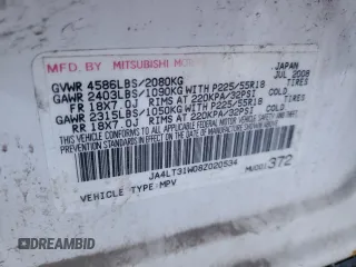 2008 Mitsubishi Outlander SE with VIN JA4LT31W08Z020534, listed as a Copart auction lot 87426084 with 170,591 mi miles and Non repairable. Bid and sale history available at DreamBid. Image 13.