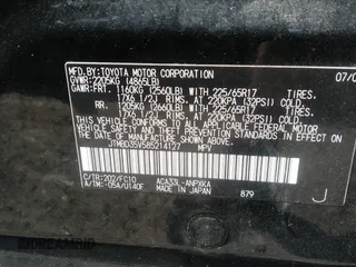 2008 Toyota RAV4 with VIN JTMBD35V585214127, listed as a IAAI auction lot 37063419 with 1 mi miles. Bid and sale history available at carsss.com. Image 9.